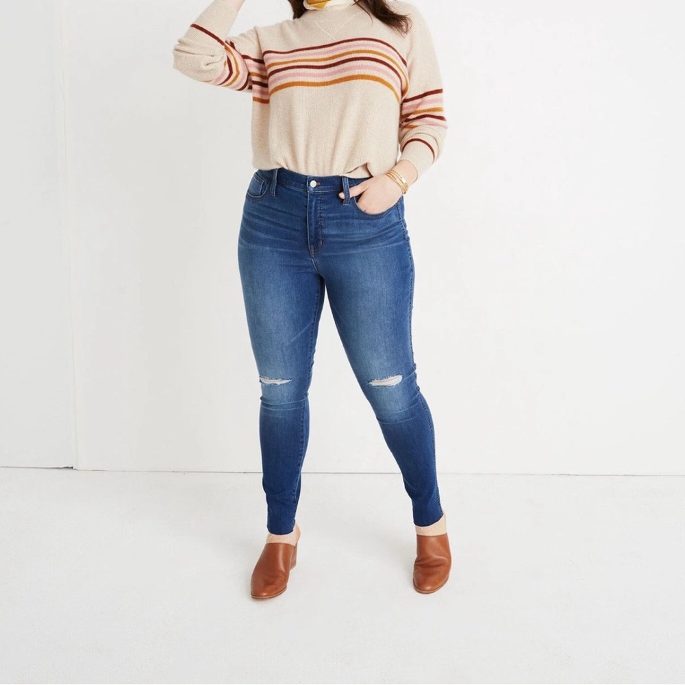Madewell Jeans 10" Roadtripper Knee Rip Edition High Rise Skinny Size 27